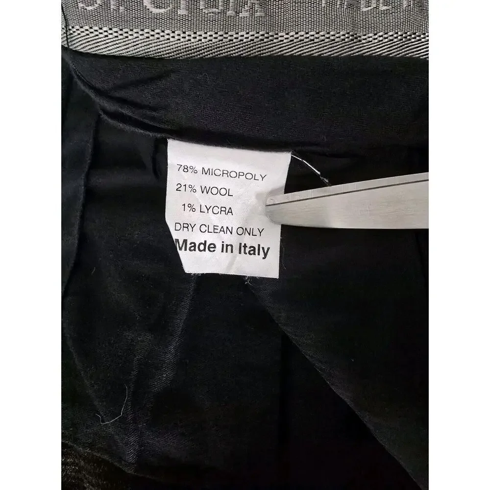 St Croix Lot Corduroy Pleated Wool Blend Dress Pants Men 36x29 Brown Black Italy